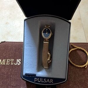 Pulsar Gold Watch with Black Dial